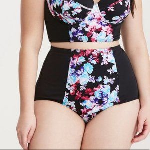 TORRID Floral High Waisted Swim Bottoms - Size 5